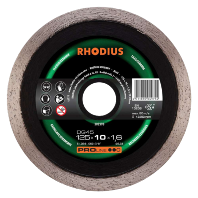 RHODIUS DG45 Tegel-Diamantschijf 125 mm – Profi kwaliteit
