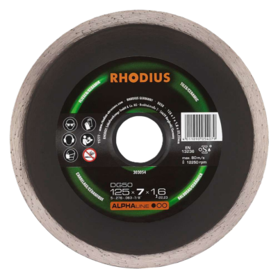 RHODIUS DG50 Tegel-Diamantschijf 125mm