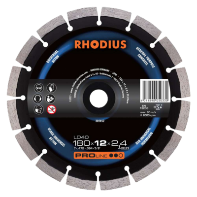 RHODIUS LD40 Diamantdoorslijpschijf 125mm – Professionele Kwaliteit
