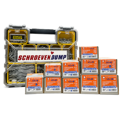Silvermate Schroevenkoffer Gevuld – Stanley Koffer met 2.000 Deeldraad Schroeven (TX20)