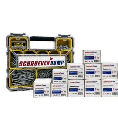 Schroevendump Schroevenkoffer Gevuld – Stanley Koffer met 2.000 Deeldraad Schroeven (TX20)