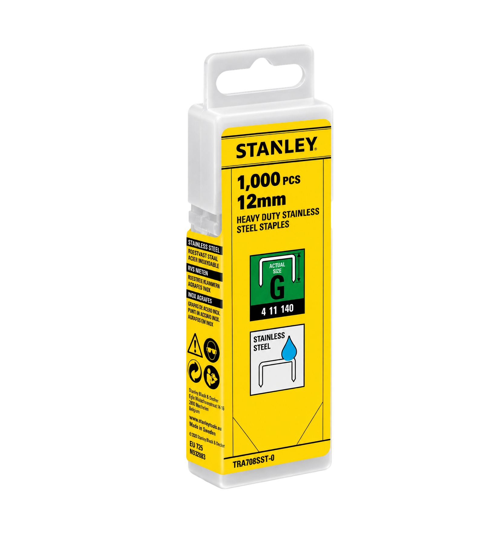 Stanley RVS Type G Nieten 12mm – 1000 stuks – TRA708SST-0